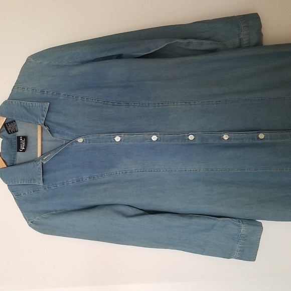 Denim Duster Jacket Dress Tunic LAYERING PIECE - Picture 2 of 10